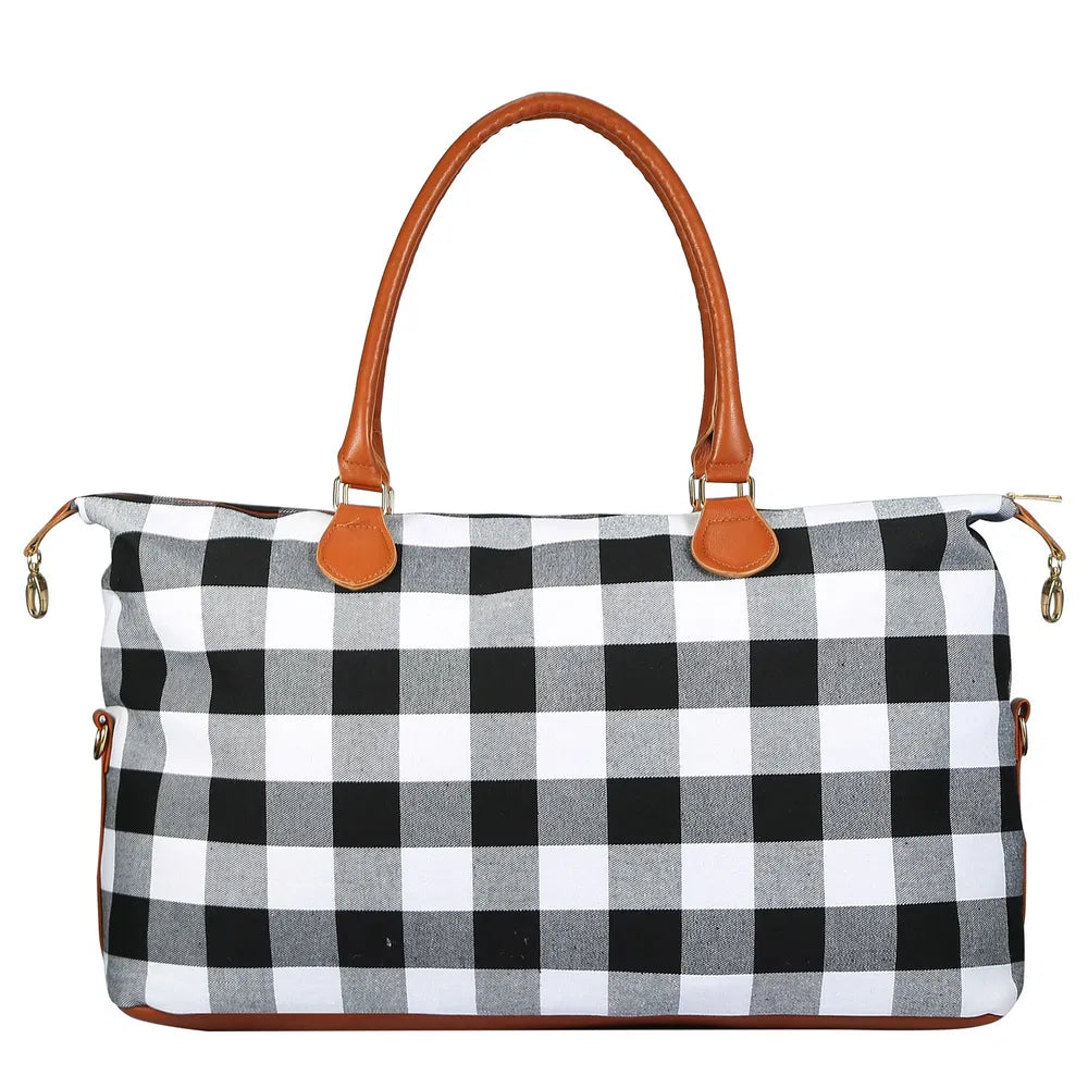 Buffalo Plaid Travel Tote