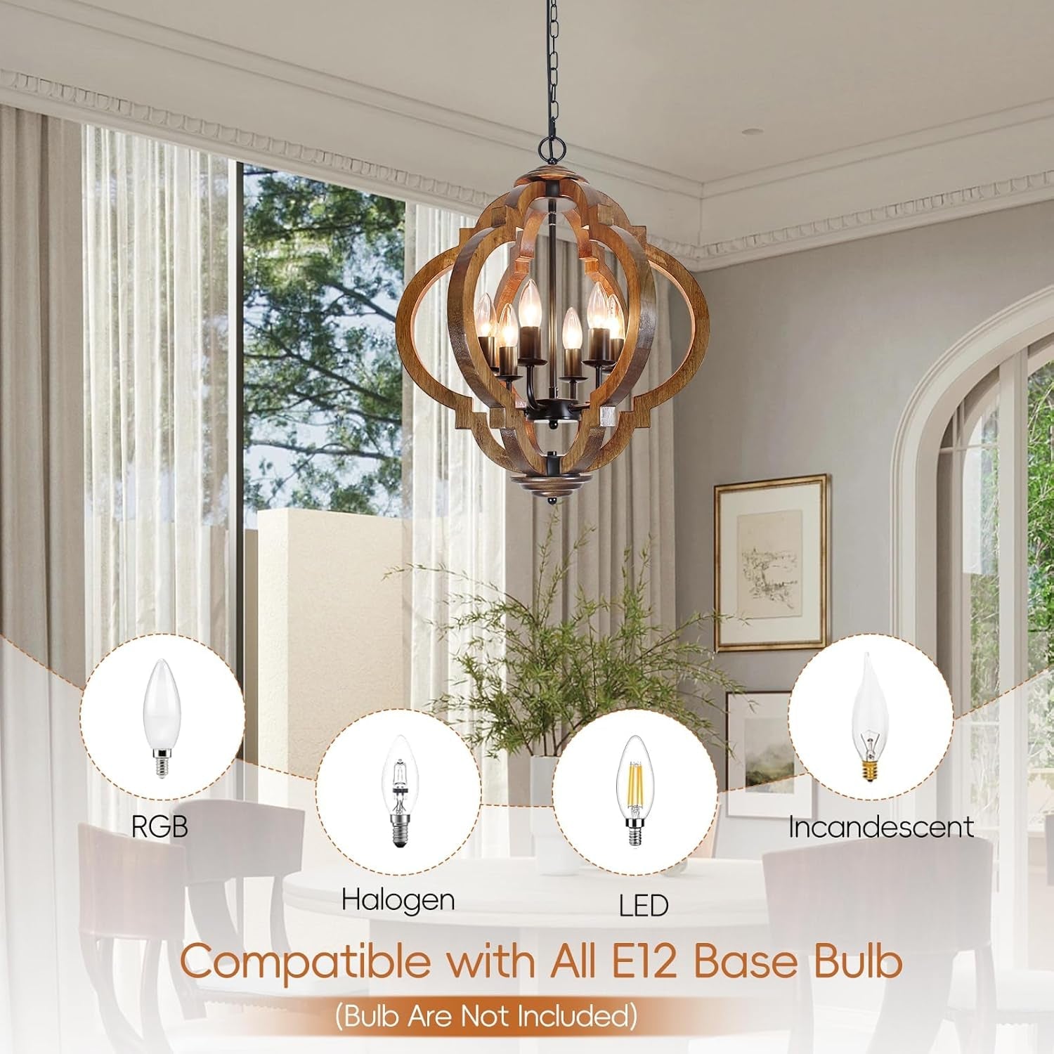 Six Light Farmhouse Chandelier