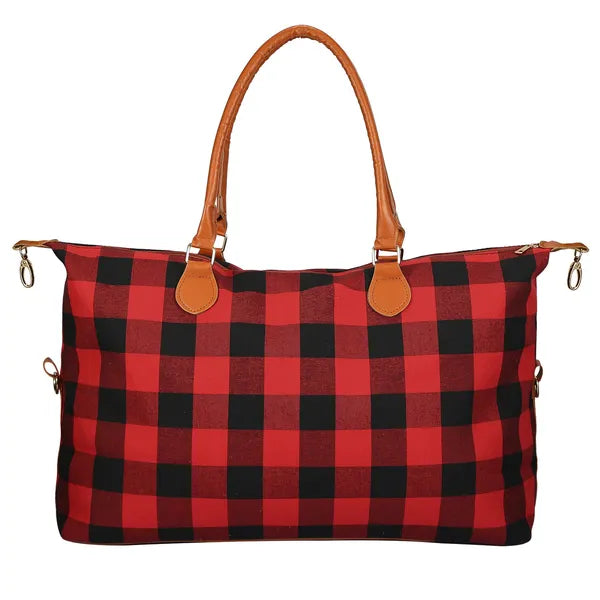 Buffalo Plaid Travel Tote