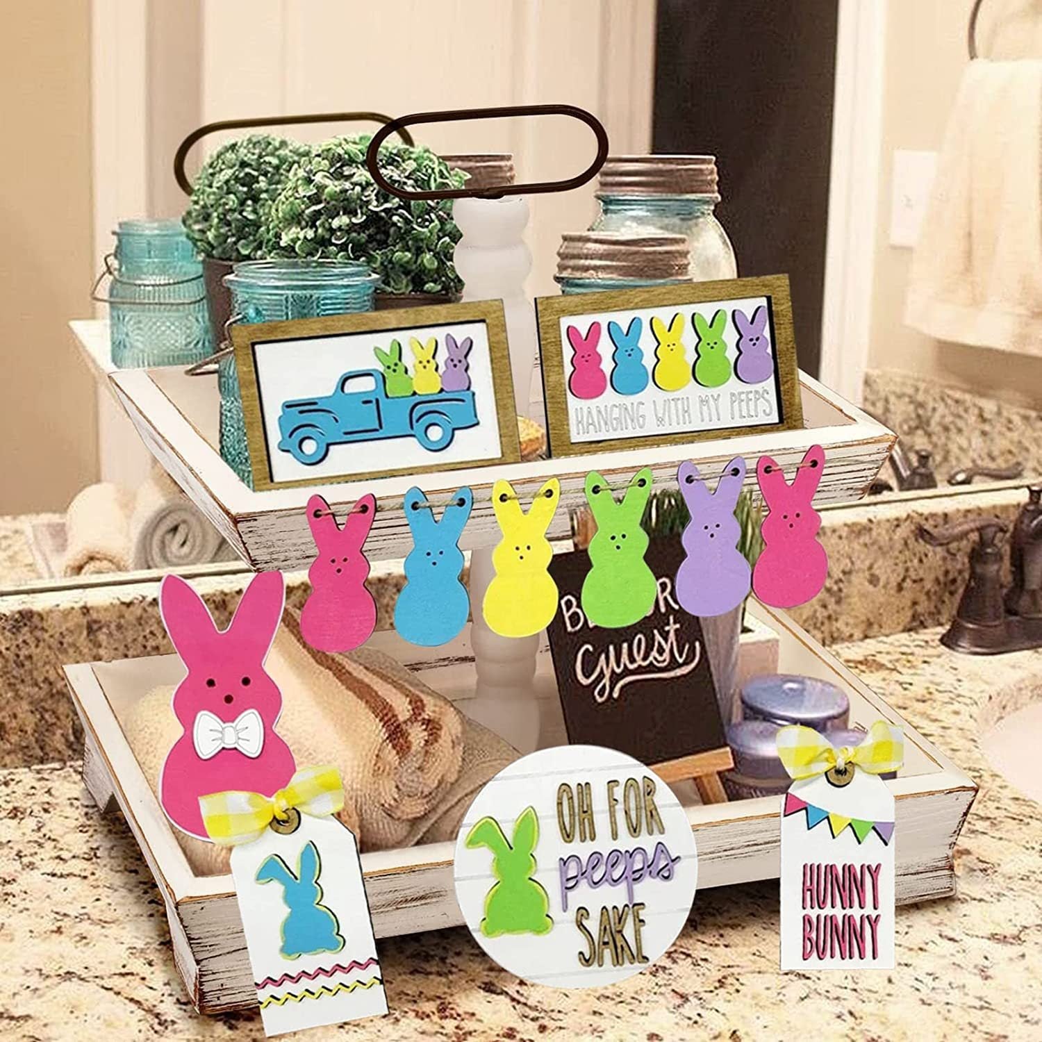 Spring Tiered Tray Decor