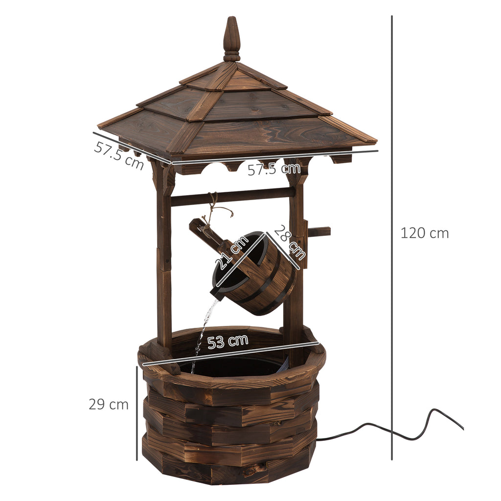 Wooden Wishing Well Fountain