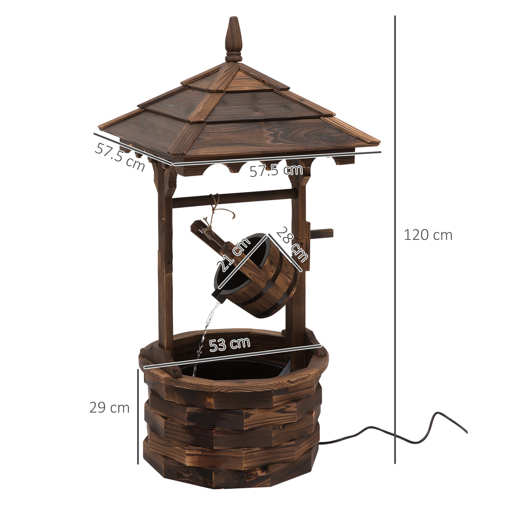 Wooden Wishing Well Fountain