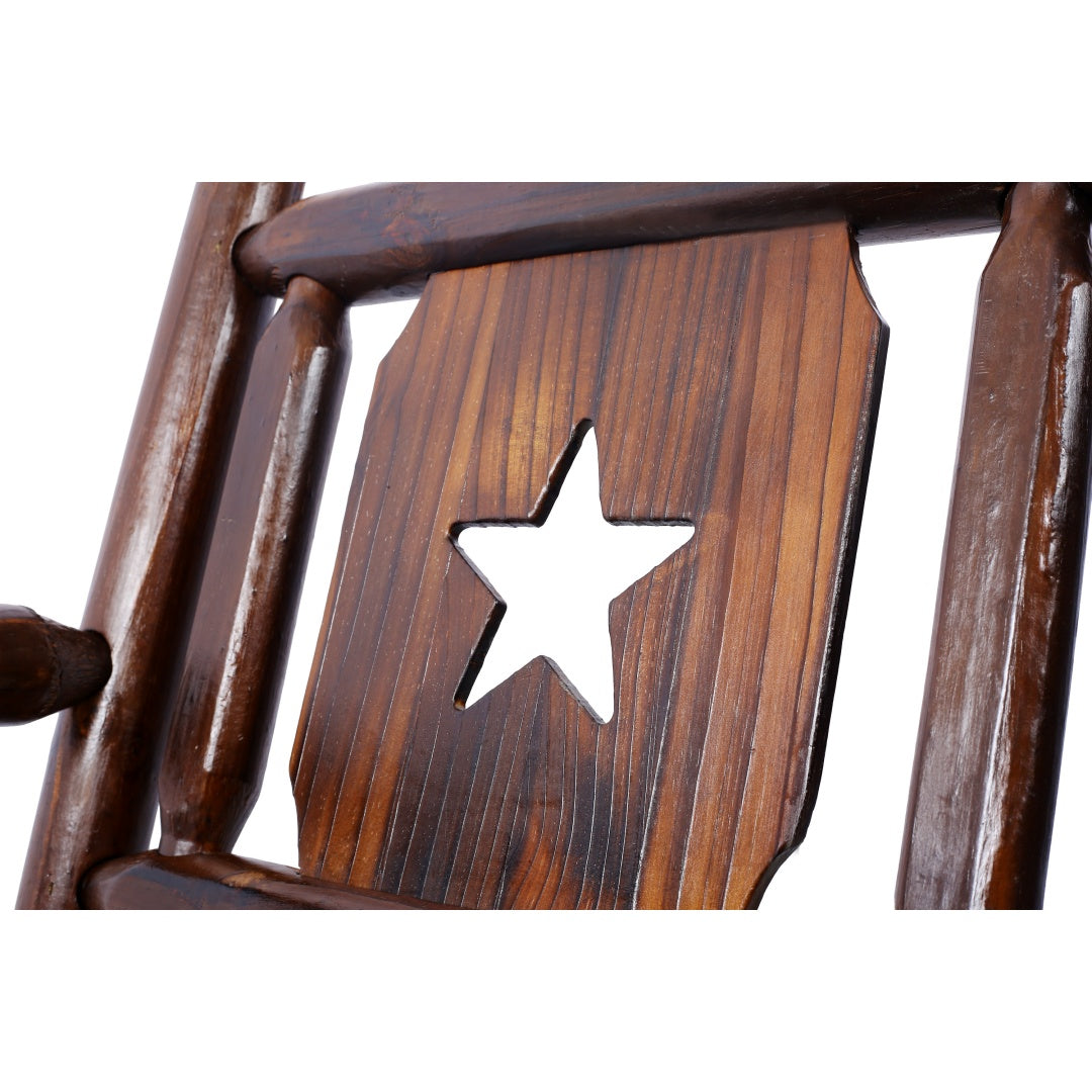 Rustic Double Porch Rocking Bench