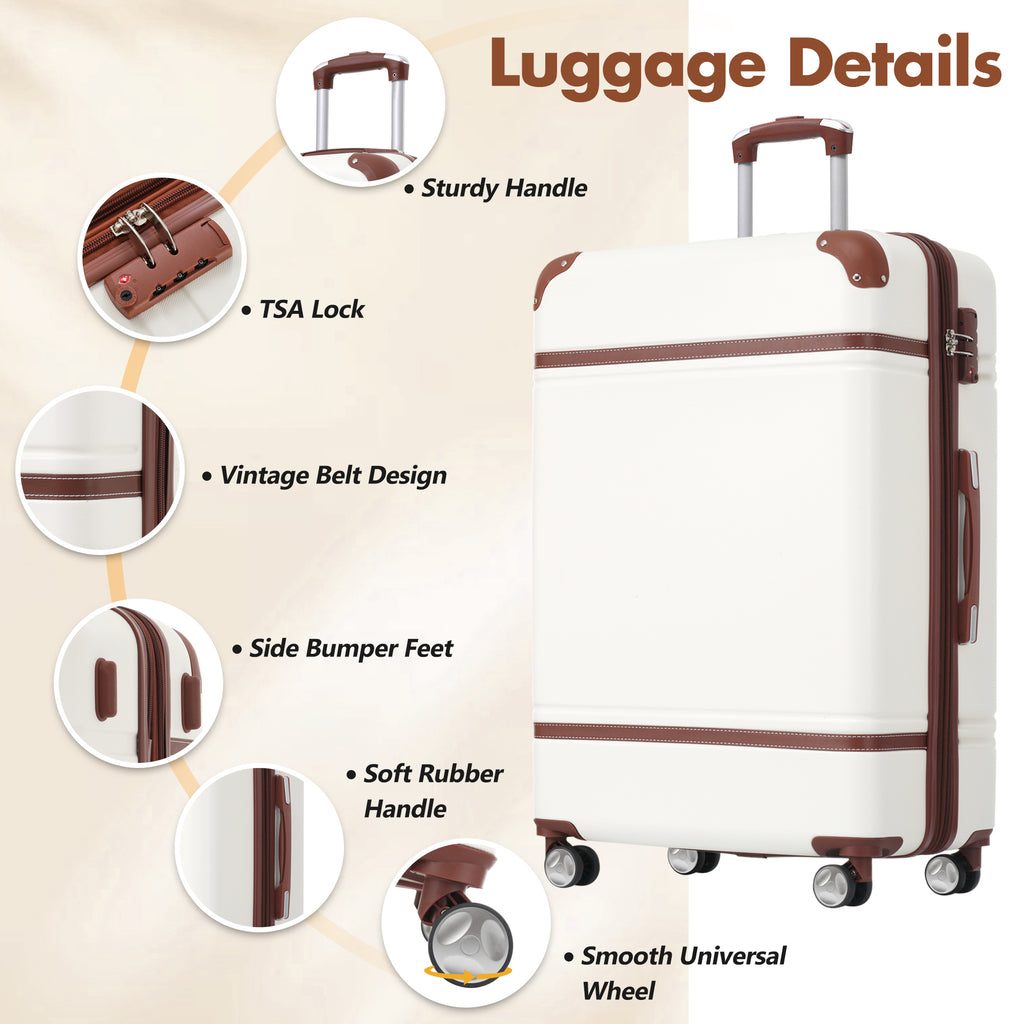 Vintage Style Travel Luggage Set