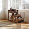 Rustic Pet Window Perch & Step Bed