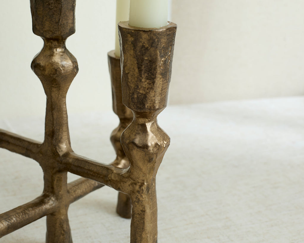 Anya Rustic Gold Candelabra
