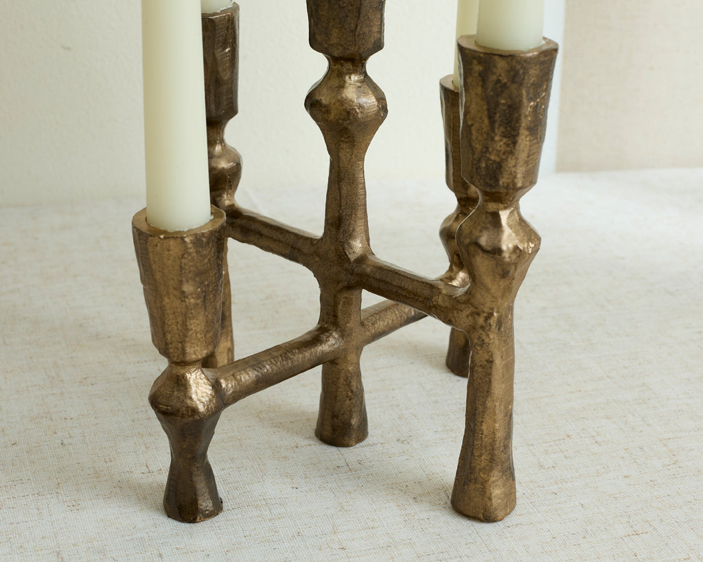 Anya Rustic Gold Candelabra
