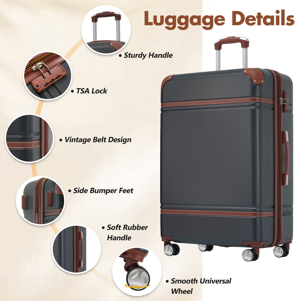 Vintage Style Travel Luggage Set