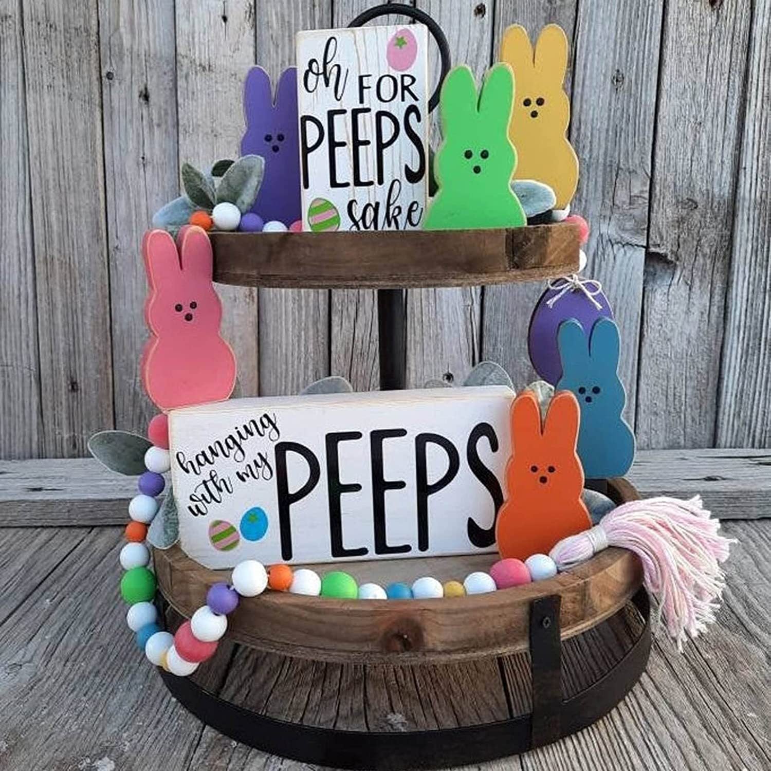 Spring Tiered Tray Decor