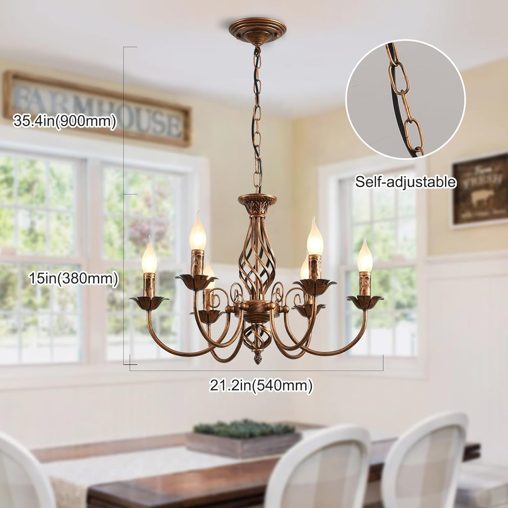 Bronze Rustic Farmhouse Chandelier