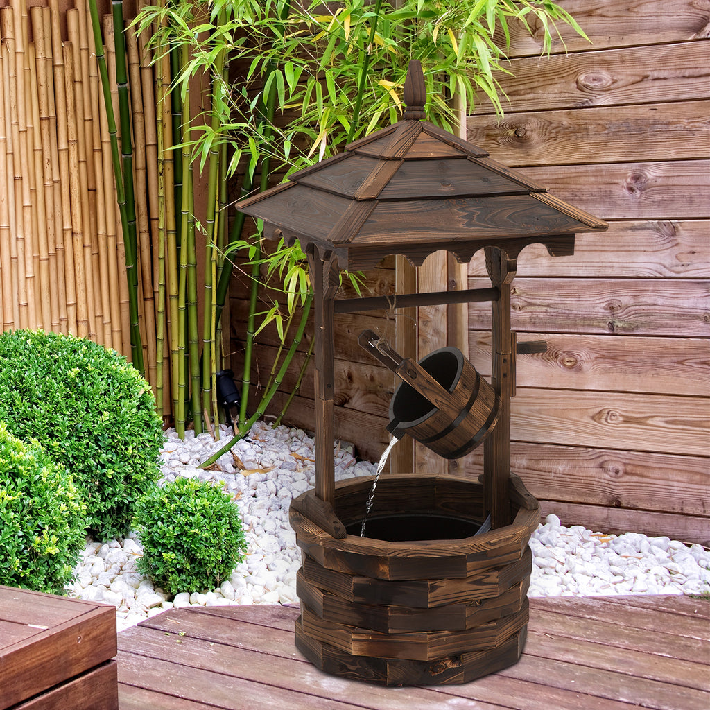 Wooden Wishing Well Fountain