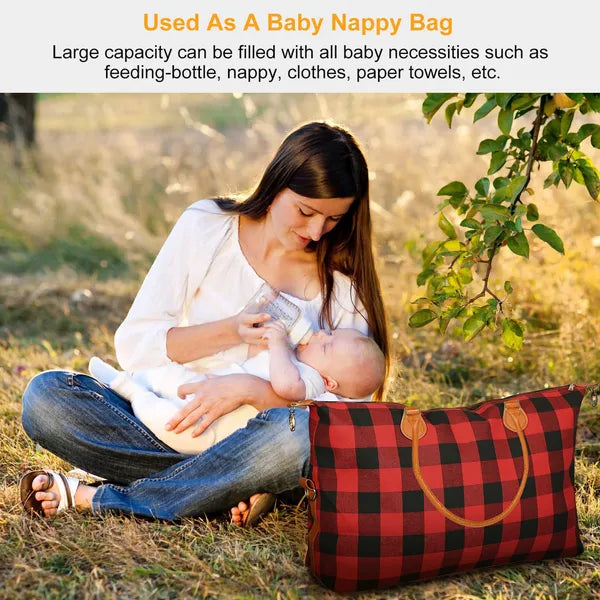 Buffalo Plaid Travel Tote