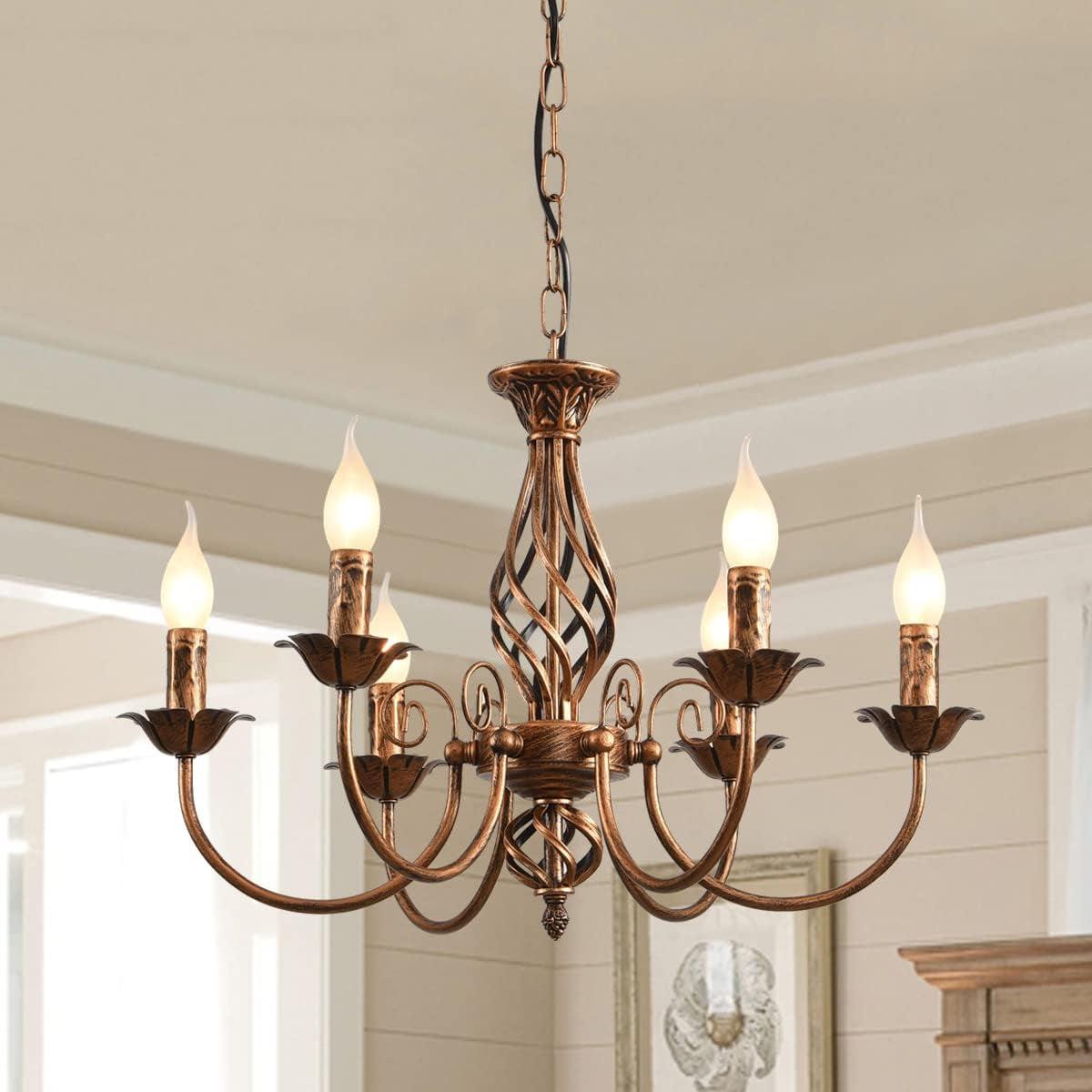 Bronze Rustic Farmhouse Chandelier