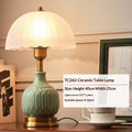 European-style Table Lamp With A Vintage, Rustic Ceramic And Glass Design